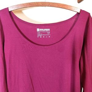 PACT Organic Cotton Long Sleeve Scoop Neck Top, size XL